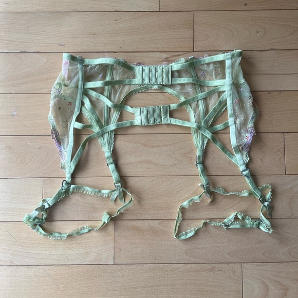 NWOT Flora Panty + Garter in Green - Picture 5 of 16